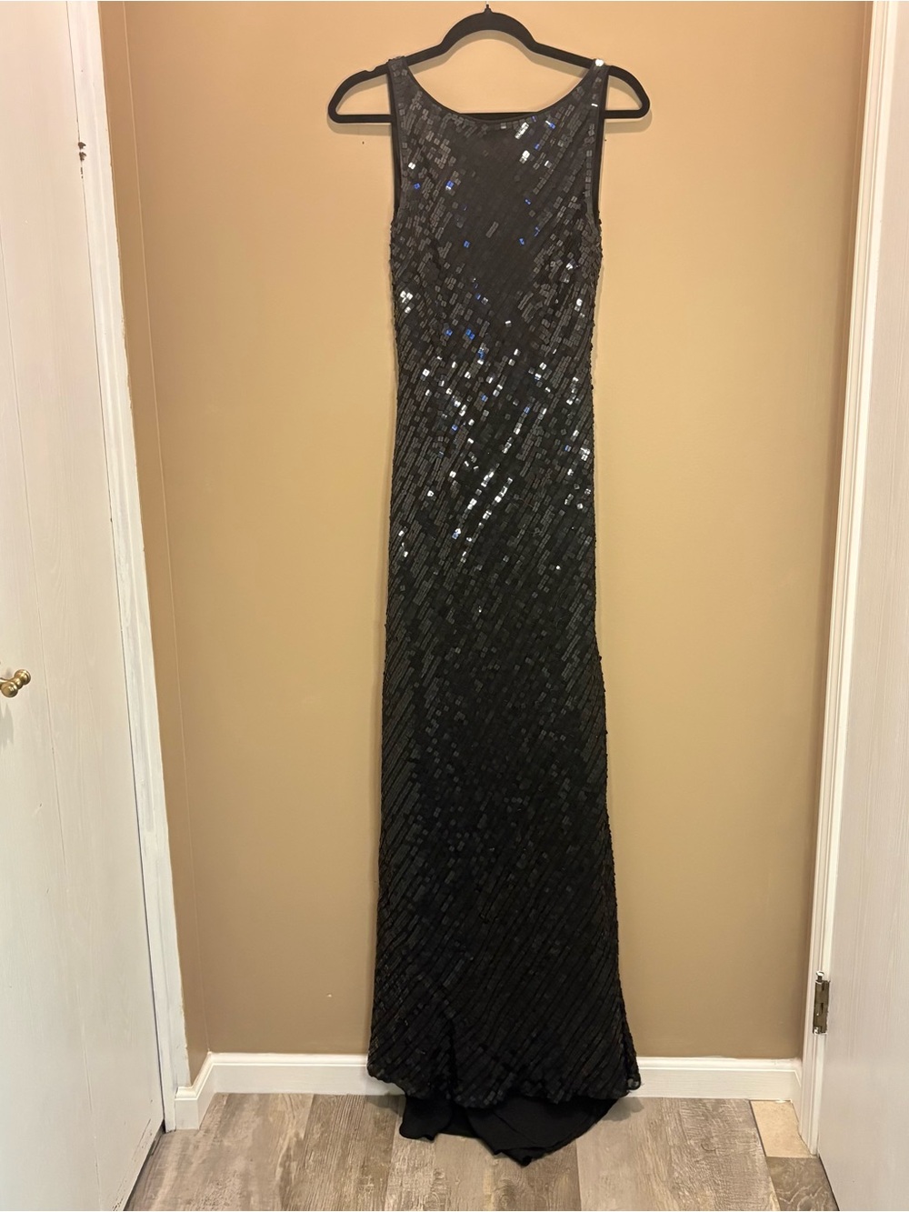 Vintage cache black sequined dress women’s size 8